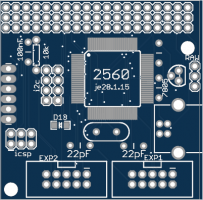 Atmega 2560, 128x64 display + SD, FTDI, ICSP, USB B power connector